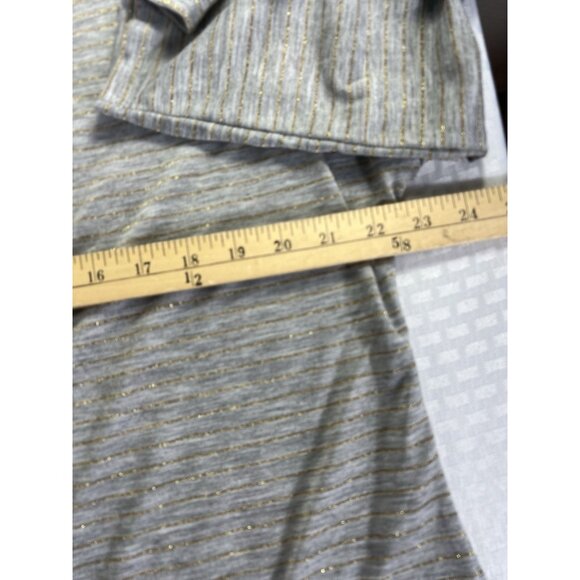 A.N.A Long Sleeve‎ Knit Gray and Gold  NWT Womens Subtle Striped XL top - Picture 8 of 14